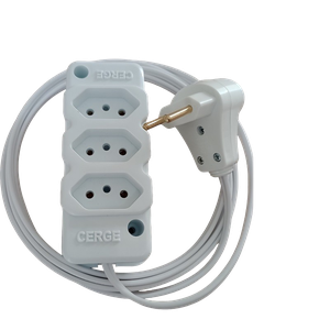 Extensao Eletrica 2 Metros 3 Tomadas 10a Bivolt Fio 1,5 862 Sfl3tc Racrafi