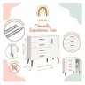 Cômoda Sapateira Infantil com Porta e 4 Gavetas Isis Branco Acetinado Pés Retrô Quarto Bebê - Reller - 3