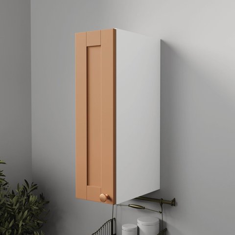 Armário Aéreo Planejado 1 Porta 20cm Arizona CabeCasa MadeiraOriginals Laranja/Terracota/Branco