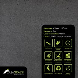 Piso Vínilico em Placa Pietra Bruciato Placa 61cm x 61cm x 3mm Casa Grassi - 2