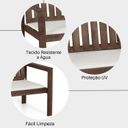 Ver imagem 4 de Conjunto Banco 3 Lugares e Poltronas com Almofadas Madeira Maciça Yescasa Marrom/Nogueira