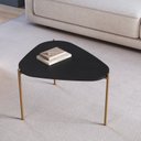 Ver imagem 1 de Mesa de Centro Orgânica Pé Metal Complementos Preto Nero/Dourado