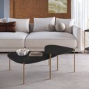Ver imagem 5 de Mesa de Centro Orgânica Pé Metal Complementos Preto Nero/Dourado