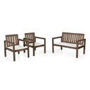 Ver imagem 2 de Conjunto Banco 2 Lugares e Poltronas com Almofadas Madeira Maciça Yescasa