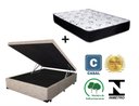 Ver imagem 6 de Cama Box Baú Casal Conforto Suede Bege + Colchão Casal Conforto Espuma D33 16x138x188