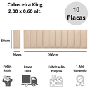 Ver imagem 5 de Cabeceira King Veludo Marfim Placa Modulada Estofada Ripada Adesiva