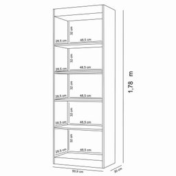 Estante para Livros Multiuso 178cmx102cm Larissa - 5 Estante para Livros Multiuso 178cmx102cm Larissa - 5