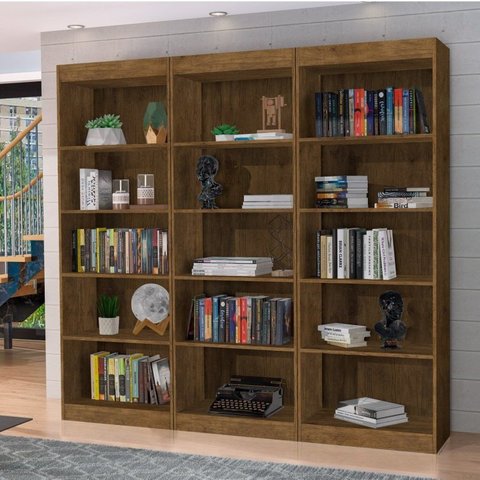 Estante para Livros Multiuso 178CMX153CM Larissa Marrom/Jequitiba