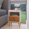 Mesa de Cabeceira Pés Palito Retrô Jessica Off White / Cinamomo - Comprar Moveis em Casa - 1