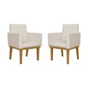Ver imagem 1 de Kit 02 Poltronas Decorativa Reforçada Oferta Courino Balaqui Cor:bege