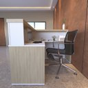 Ver imagem 4 de Conjunto Escritório Recepção 3 Peças com 2 Balcões em L Tamburato 147,7cm 1 Gaveteiro 