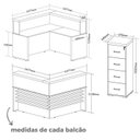 Ver imagem 3 de Conjunto Escritório Recepção 3 Peças com 2 Balcões em L Tamburato 147,7cm 1 Gaveteiro Branco/Carvalho Artany