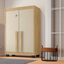Ver imagem 1 de Armário Multiuso com 2 Portas com Chave 3 Prateleiras para Lavanderia Paris Bege/Cinamomo/Off White