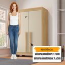 Ver imagem 7 de Armário Multiuso com 2 Portas com Chave 3 Prateleiras para Lavanderia Paris Bege/Cinamomo/Off White