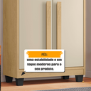 Ver imagem 5 de Armário Multiuso com 2 Portas com Chave 3 Prateleiras para Lavanderia Paris Bege/Cinamomo/Off White
