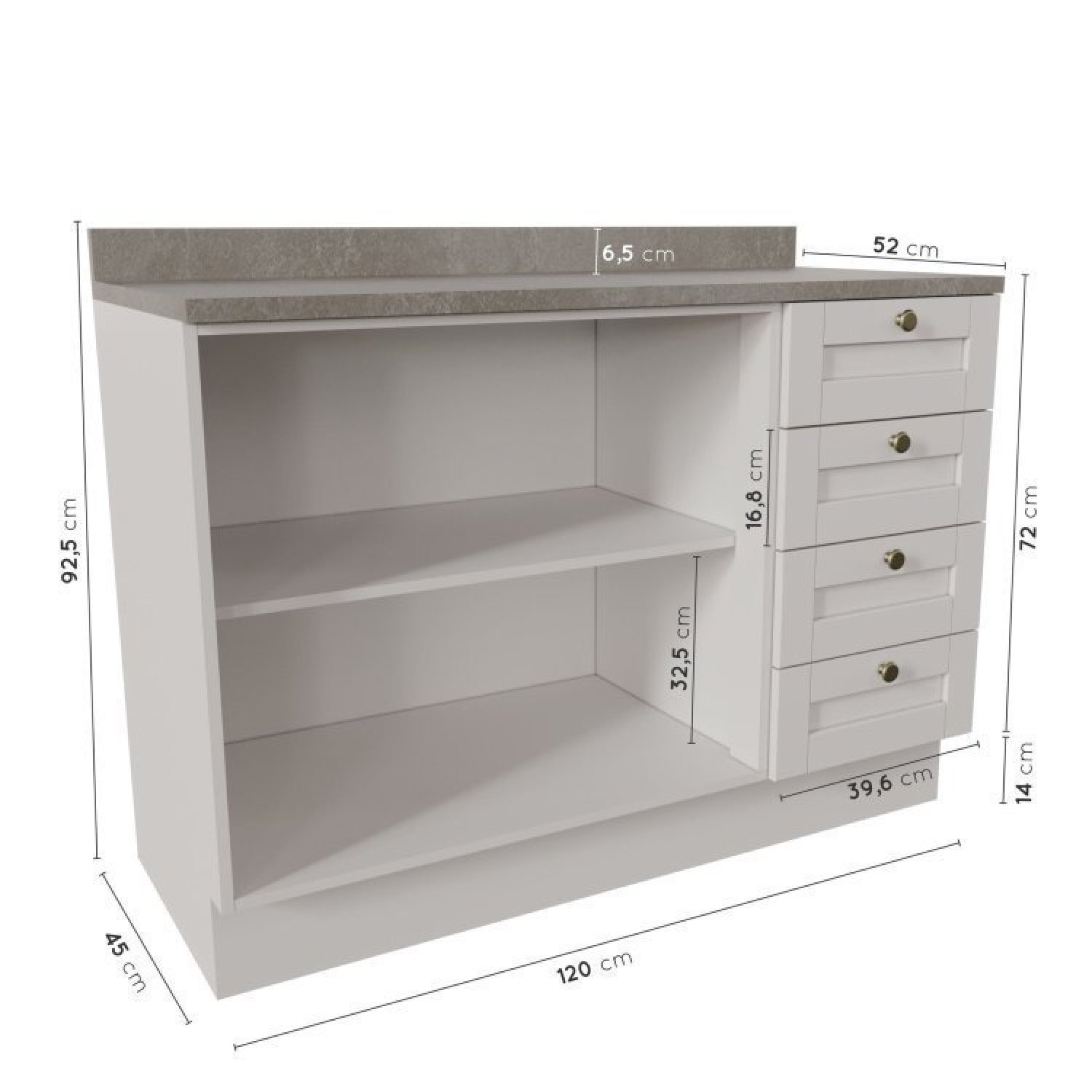 Cozinha Modulada 5 Peças com Tampo 3 Aéreos 6 Portas e 2 Balcões Arizona CabeCasa MadeiraMadeira - 16