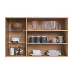 Armário Aéreo 120cm 2 Portas 3 Nichos Prateleira de Vidro Isabelle - 4 Armário Aéreo 120cm 2 Portas 3 Nichos Prateleira de Vidro Isabelle - 4