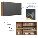 Ver imagem 6 de Armário Aéreo 120cm 3 Portas com Prateleira Interna Isabelle