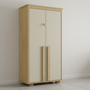 Ver imagem 5 de Armário Multiuso México com 2 Portas com Chave e 4 Prateleiras RV Móveis Bege/Cinamomo/Off White
