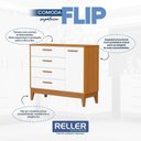 Ver imagem 4 de Cômoda Infantil Flip 1 Porta e 4 Gavetas Branco Fosco/savana - Reller Móveis