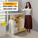 Ver imagem 6 de Tábua de Passar Havaí com 1 Porta 2 Nichos e Suporte para Ferro e Cabideiro RV Móveis Bege/Cinamomo/Off White