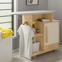 Ver imagem 1 de Tábua de Passar Havaí com 1 Porta 2 Nichos e Suporte para Ferro e Cabideiro RV Móveis Bege/Cinamomo/Off White