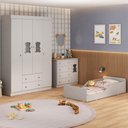 Ver imagem 1 de Quarto Infantil Completo com Minicama Montessoriana Teddy Multimóveis MP4885 Off White