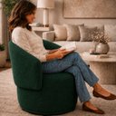 Ver imagem 5 de Poltrona Orgânica Maya Bouclê Verde Sala Quarto Recepção