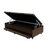 Cama Box Baú Solteiro Com Auxiliar Sintético Marrom (Espuma só na Auxiliar) - 1