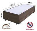 Ver imagem 2 de Cama Box Baú Solteiro Com Auxiliar Sintético Marrom (Espuma só na Auxiliar)