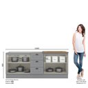 Ver imagem 4 de Cozinha Compacta Modulada 4 Portas 3 Gavetas Emily Cinza/Nature