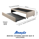 Ver imagem 3 de Bicama Box para Dois Colchões Solteiro 88x188 Suede