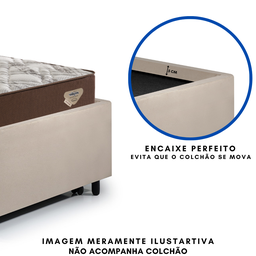 Bicama Box para Dois Colchões Solteiro 88x188 Suede - 8 Bicama Box para Dois Colchões Solteiro 88x188 Suede - 8