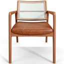 Ver imagem 6 de Kit 02 Poltronas Decorativa Sala Estar Madeira Tela Sintética Tropea Couríssimo Camel - Lyam Decor