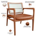 Ver imagem 4 de Kit 02 Poltronas Decorativa Sala Estar Madeira Tela Sintética Tropea Couríssimo Camel - Lyam Decor