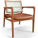 Ver imagem 3 de Kit 02 Poltronas Decorativa Sala Estar Madeira Tela Sintética Tropea Couríssimo Camel - Lyam Decor