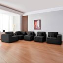 Ver mais imagens de Kit Sofá Modular 5 Lugares Moderno Curvo Orgânico Adapt Linho Preto