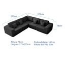 Ver imagem 3 de Kit Sofá Modular 5 Lugares Moderno Curvo Orgânico Adapt Linho Preto