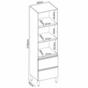 Ver imagem 7 de Cristaleira Proença 70cm 1 Porta Vidro Reflecta e 2 Gavetas Nogueira Touch/carbono Prime Tx -