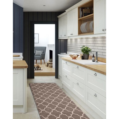 Tapete Passadeira Emborrachada Antider 65cm Venda por Metro Marrom Cinza Modular