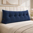 Ver imagem 1 de Almofada Encosto Triangular Cama Leitura Cabeceira Suede