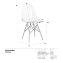 Ver imagem 2 de Cadeira Eames Eiffel Com Assento Acrílico E Pés De Madeira