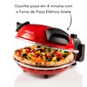 Forno de Pizza Elétrico Vermelho Com Pedra Antiaderente Ariete Forno de Pizza Smart Vermelho Ariete  - 3