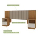 Ver imagem 2 de Cabeceira Casal Extensível Estofada com 2 Mesas de Cabeceiras Zurik