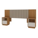 Ver imagem 3 de Cabeceira Casal Extensível Estofada com 2 Mesas de Cabeceiras Zurik