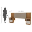 Ver imagem 5 de Cabeceira Casal Extensível Estofada com 2 Mesas de Cabeceiras Zurik