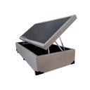 Ver imagem 2 de Cama Box Baú Blindado Solteiro King Design Sintético Bege 88x188x41