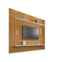 Ver imagem 2 de Painel para TV até 75 Polegadas Ripado 2 Prateleiras 100% MDF Roma