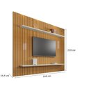 Ver imagem 3 de Painel para TV até 75 Polegadas Ripado 2 Prateleiras 100% MDF Roma