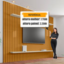 Ver imagem 4 de Painel para Tv até 75 Polegadas 220cmx230cm Ripado 2 Prateleiras 100% Mdf Roma